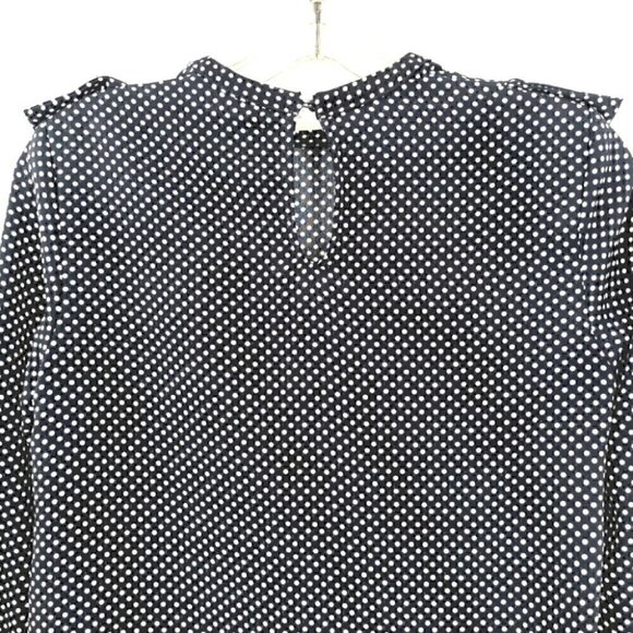 H&M Women's 2 B&W Polka Dot Ruffled B&W Top - Picture 8 of 11
